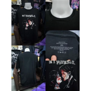 เสื้อยืดวินเทจสีดำลายวง My Chemical Romance (ไซส์2XL)
