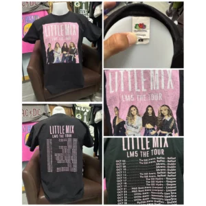 เสื้อยืดวินเทจสีดำลายวง Little Mix (ไซส์L)