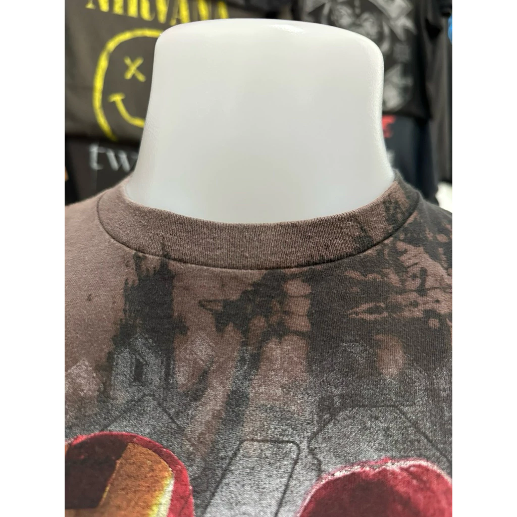 เสื้อยืดสีดำผ้ากัด ลายวง AC/DC x Ironman (ไซส์M) - Image 5