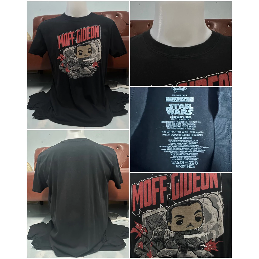 เสื้อยืดสีดำ ลาย Moff Gideon StarWars งานPOP (ไซส์L)
