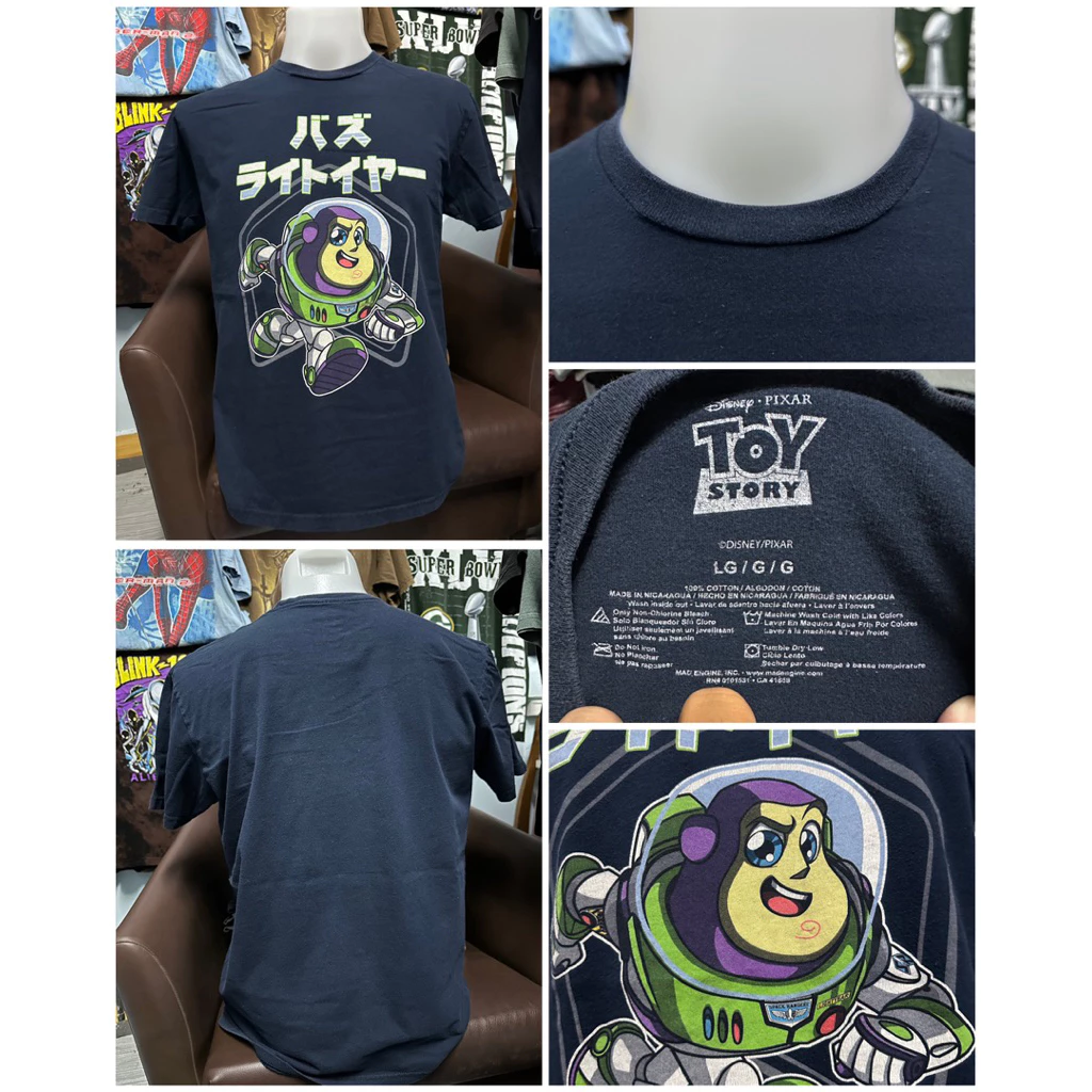 เสื้อยืดสีกรมลายการ์ตูน Toy Story (ไซส์L)