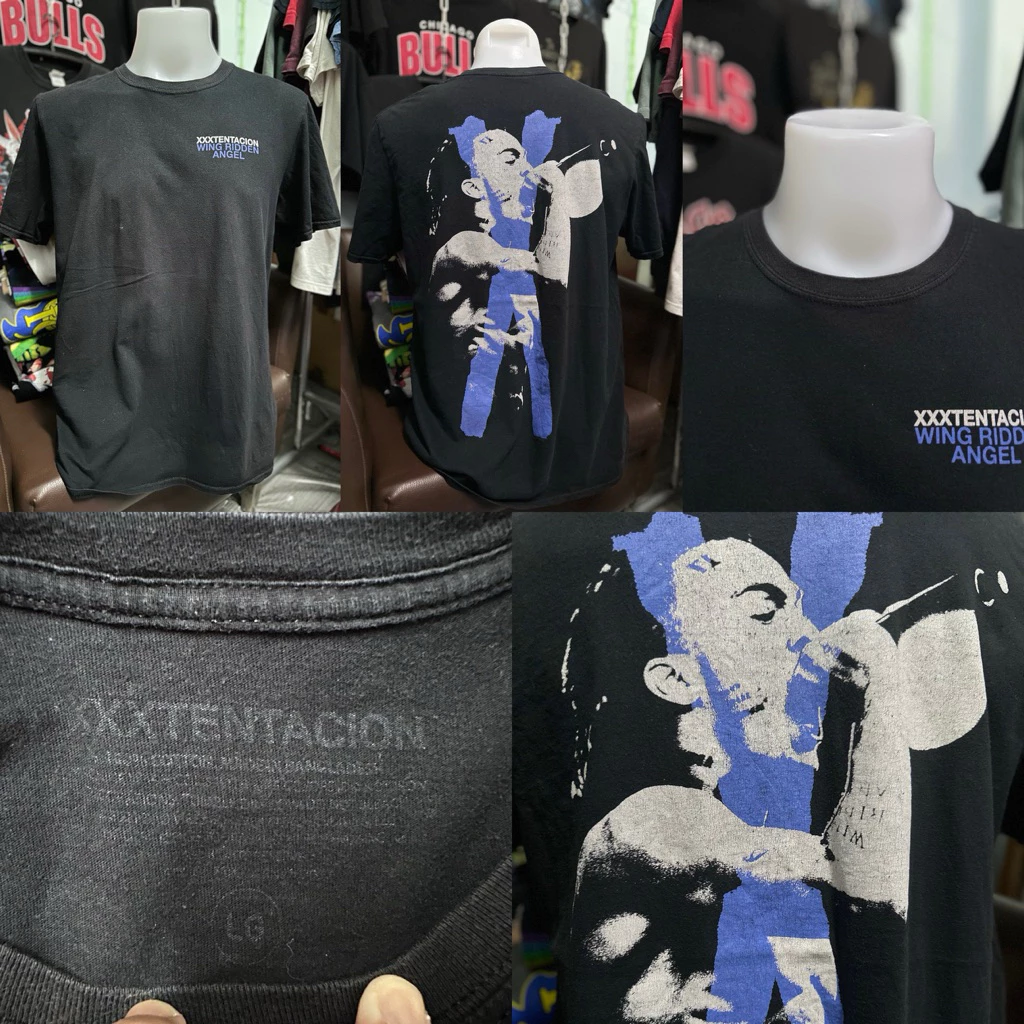 เสื้อยืดวินเทจ สีดำ ลายแรปเปอร์ Xxx Tentacion (ไซส์L)