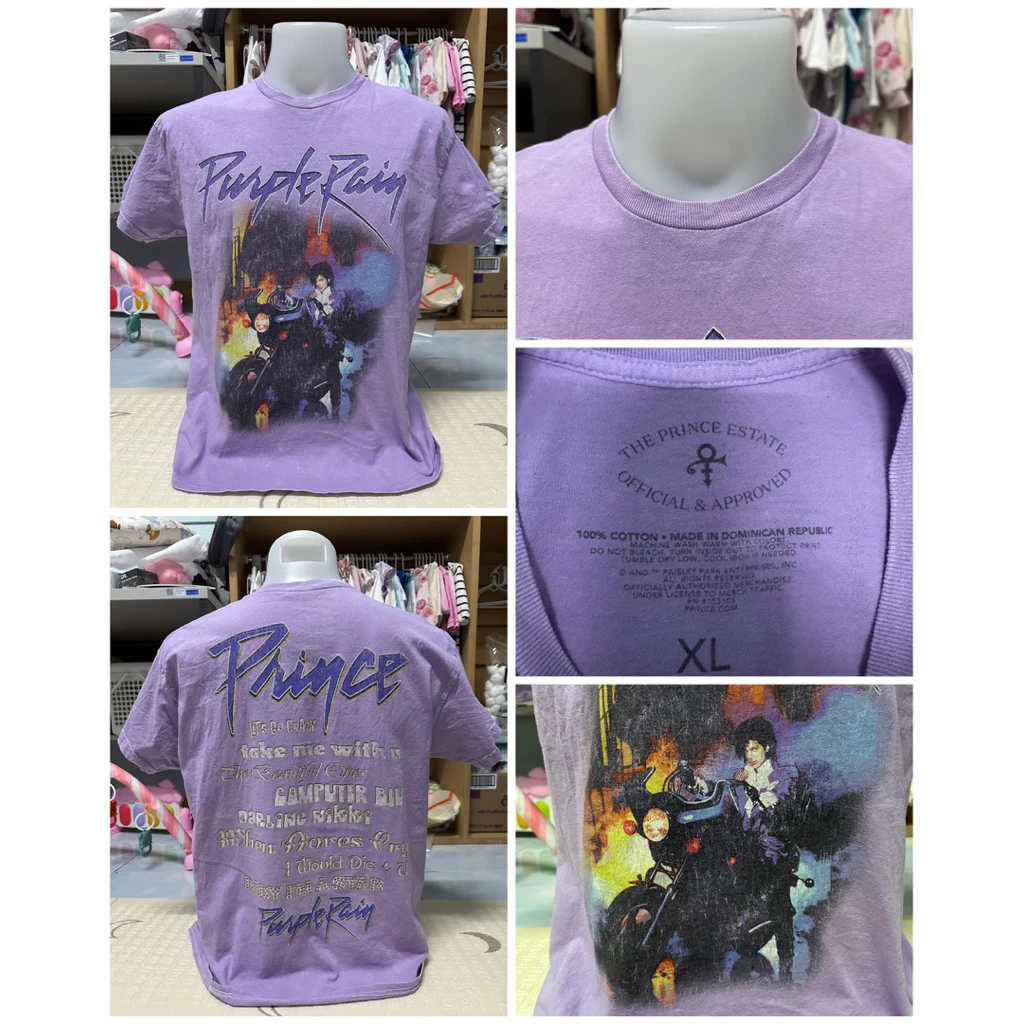 เสื้อยืดสีม่วง ลายวง Purple Rain (ไซส์XL)
